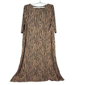 Celmia Collection Womens Zebra Print Maxi Dress Size 5XL Plus Size